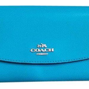 Coach Turquoise Aqua Blue Leather Wallet